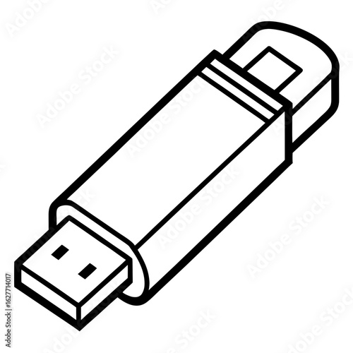 Minimal USB Stick Vector Art