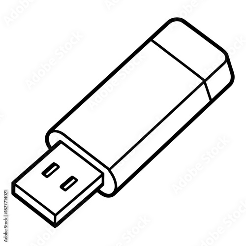 Minimal USB Stick Vector Art