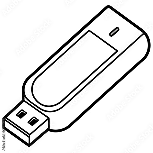 Minimal USB Stick Vector Art