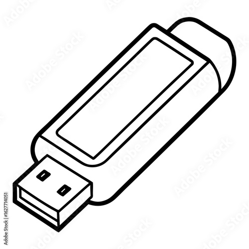 Minimal USB Stick Vector Art