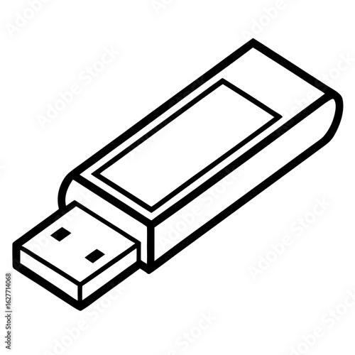 Minimal USB Stick Vector Art