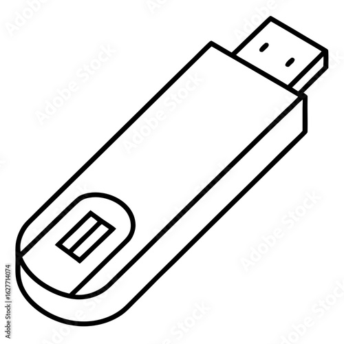 Minimal USB Stick Vector Art