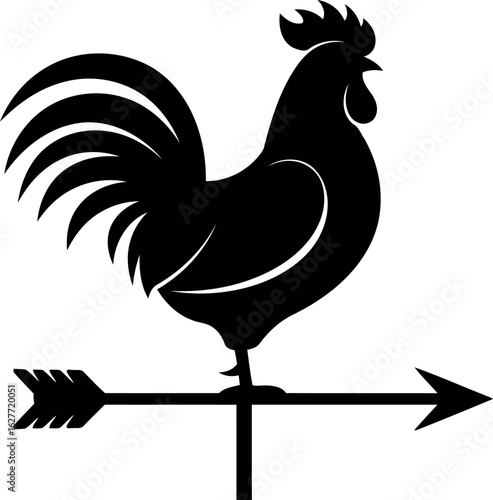 Rooster silhouette weathervane