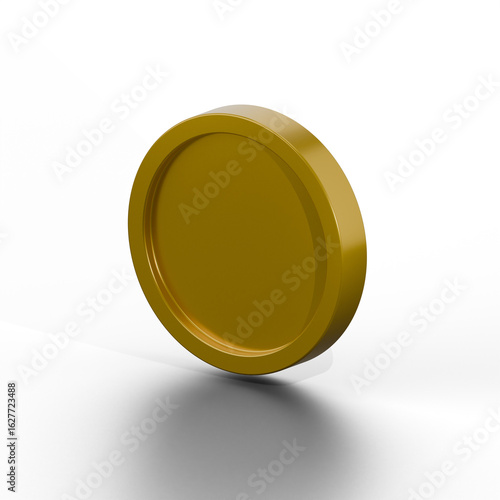 3D Render of Gold Coin Isolated on transparent Background