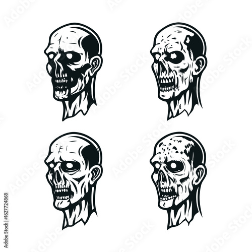 zombie head vector
