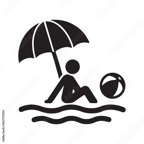 Woman and man practicing yoga on a sandy beach during summer, with a beautiful sea and sun in the background, a relaxing illustration for people of all ages