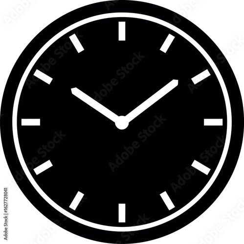 Minimalist black clock face time concept