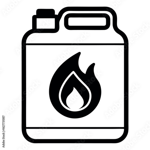 Art of flammable gas can icon isolated on white background