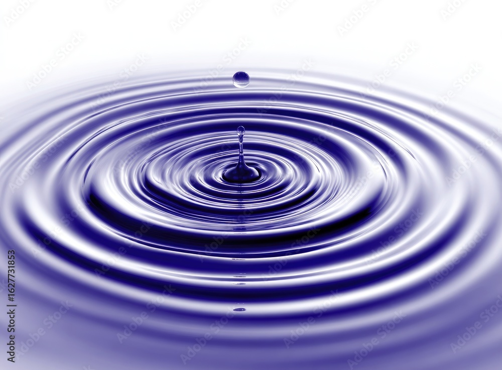 Indigo liquid drop ripples outward Indigo liquid drop ripples outward