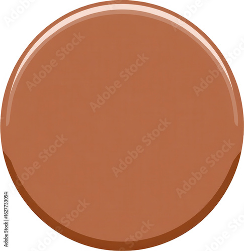 Solid, round, terracotta-colored button