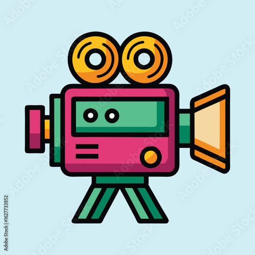 Retro Camera Icon Featuring Cinema, Video, Film, and Entertainment Industries