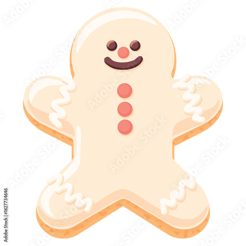 ジンジャーブレッドマンのアイシングクッキーのベクターイラスト