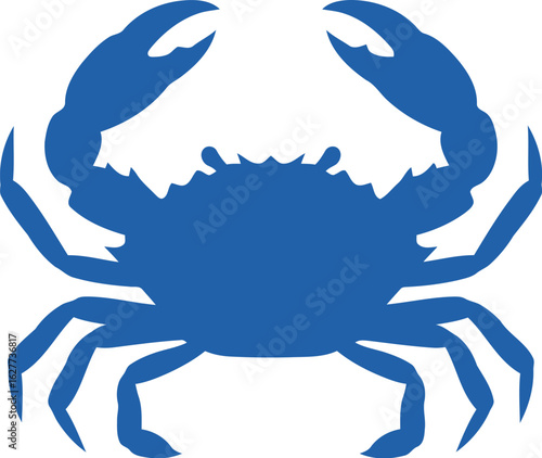 Blue crab silhouette icon