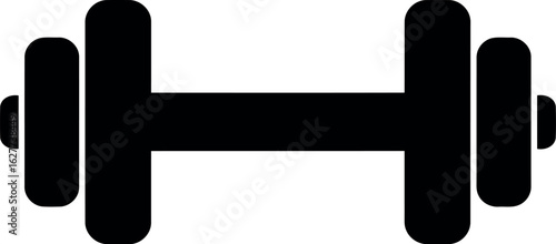 Black dumbbell silhouette icon