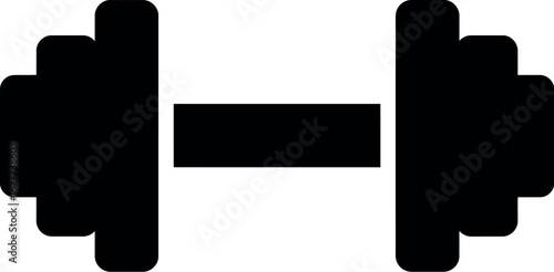 Black dumbbell icon fitness gym strength training
