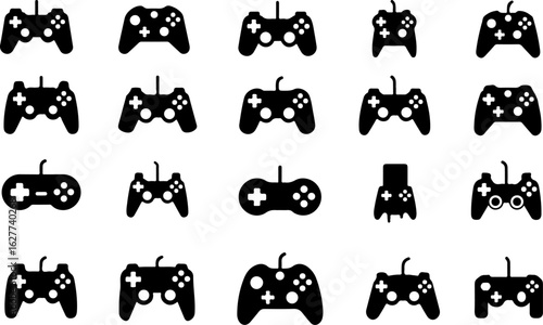 Vintage Game Controller Icons" vector bundle