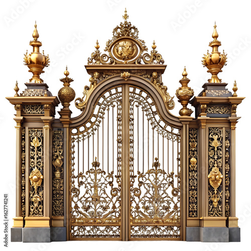 Ornate palace gates PNG icon isolated on white background