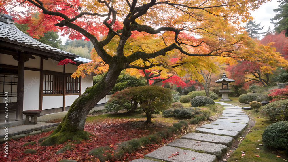 Naklejka premium Japanese autumn tree foliage