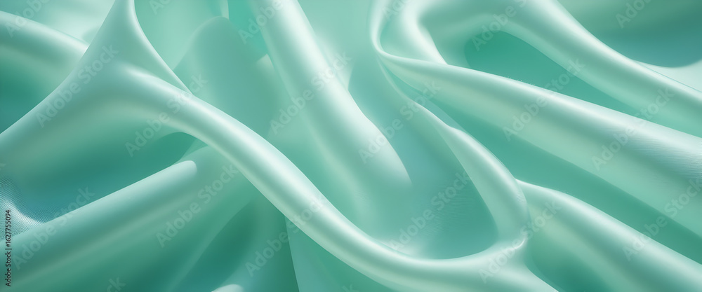 custom made wallpaper toronto digitalFresh mint green silk texture with sunlight reflections, airy and luxurious