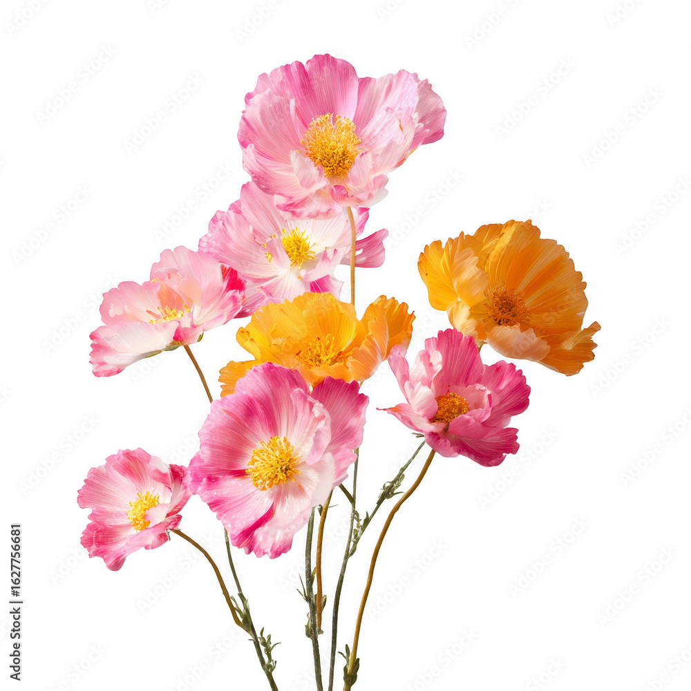 Fototapeta premium Pink and orange poppies in a bouquet