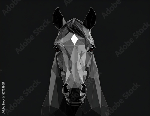 Abstract polygonal horse portrait