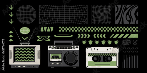 RETRO-Vintage 80s and 90s Technology Flat Original Set