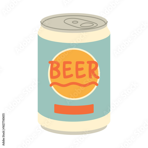 Beer can. Flat vector isolated illustration