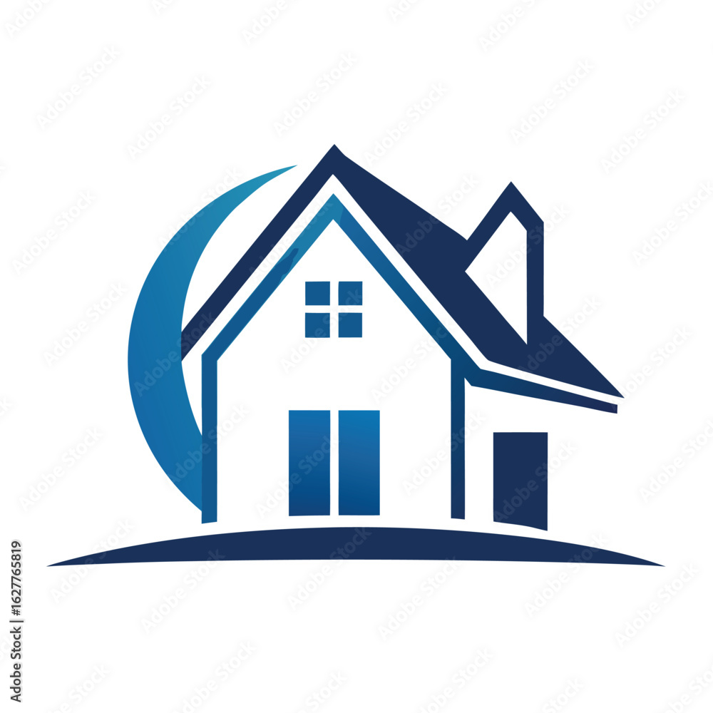 Naklejka premium House logo vector art illustration.