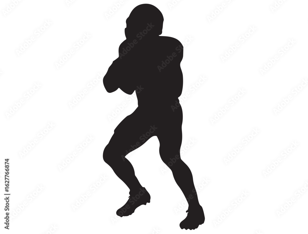 Fototapeta premium MALE AMERICAN FOOTBALL PLAYER SILHOUETTE