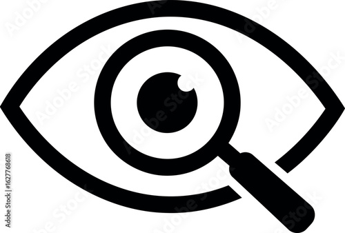 Eye magnifying glass search icon