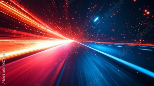 Abstract background with dynamic lines and bright colors, creating a sense of speed and movement. Suitable for use as a texture in digital art and design.
