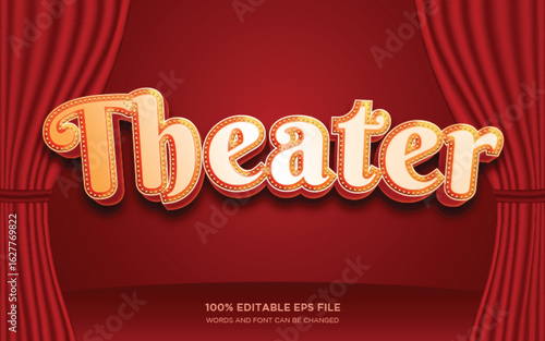 Theater 3d editable text style effect