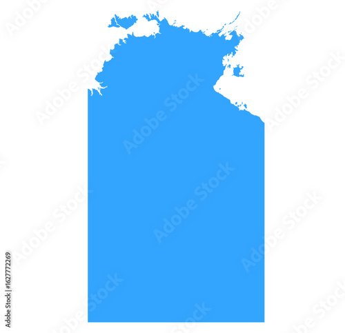 Northern Territory Blue Map of Australia – Editable Vector Format