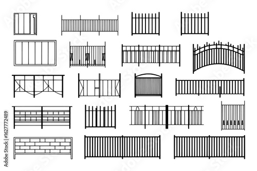 Collection of ornamental fence and gate designs railing metal