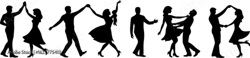 Silhouettes of Children Standing in Line"