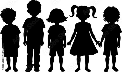 children_silhouettes_group vector bundle