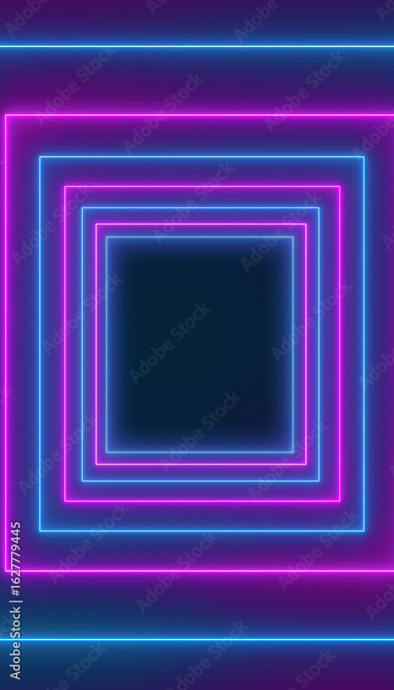 Vertical illustation of abstract glowing motion design with blue and purple neon cubes. Vertical illustation of abstract glowing motion design with blue and purple neon cubes.