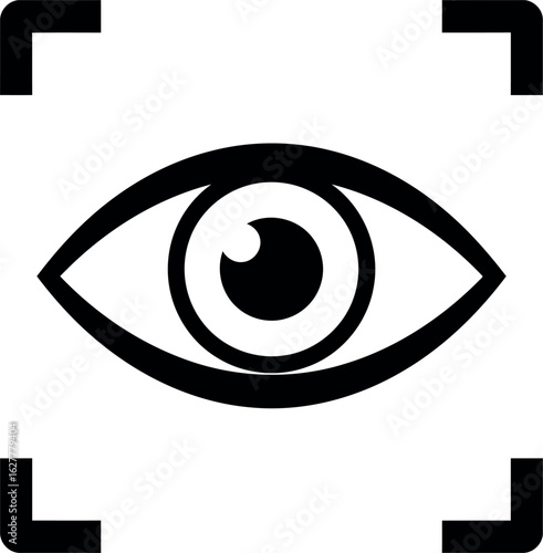 Eye scan icon biometric security vision technology