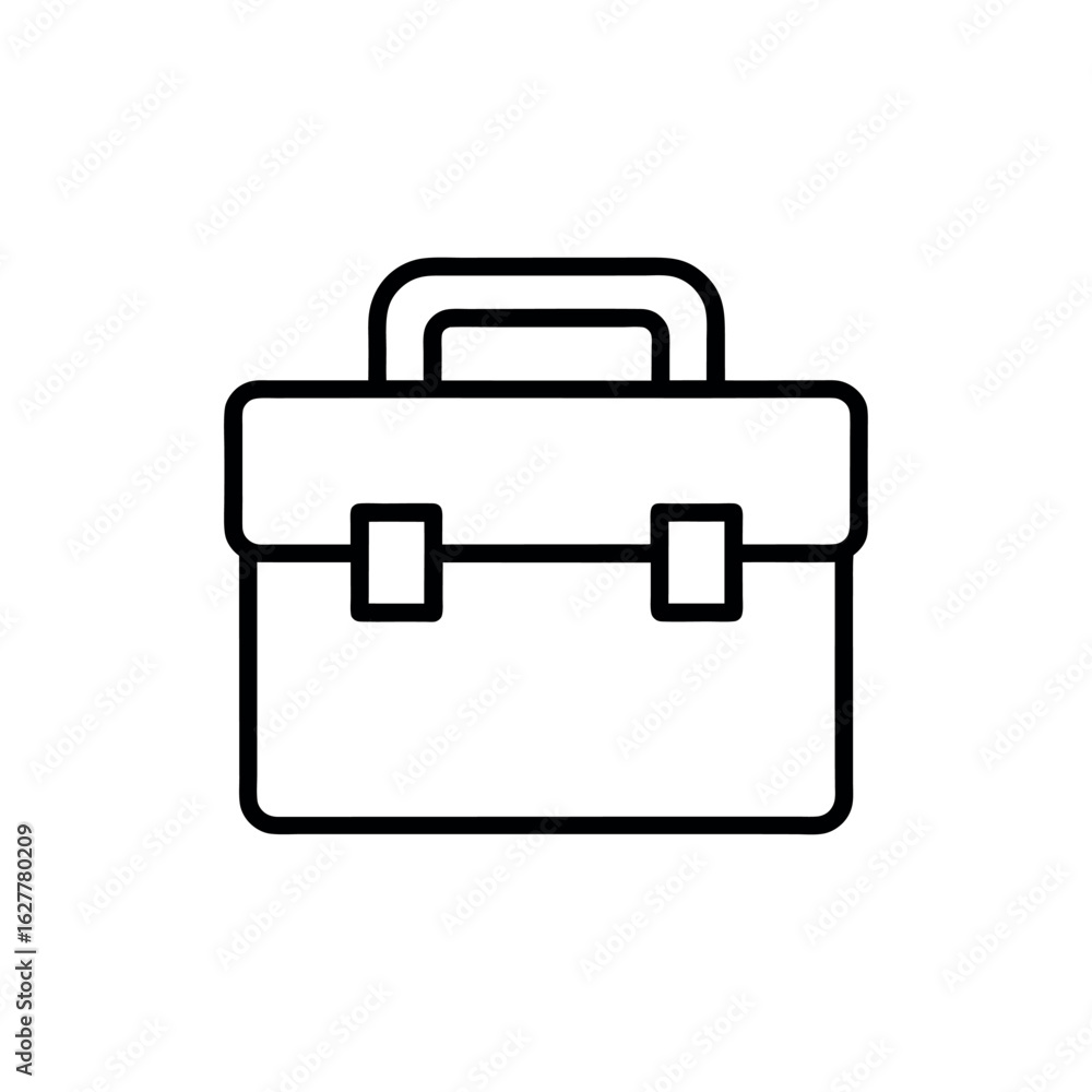 Vector art of briefcase icon isolated on white background Vector art of briefcase icon isolated on white background