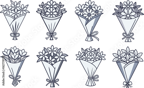 Floral bouquets with decorative bows floral arrangements