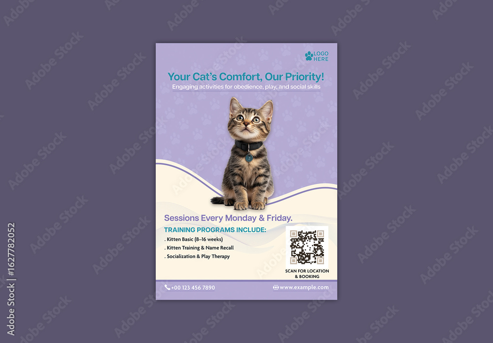 Cat Training Program Flyer with Professional Guidance for Feline ...