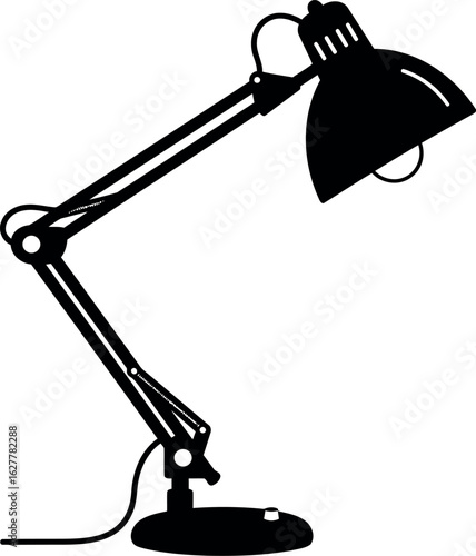 Adjustable black desk lamp