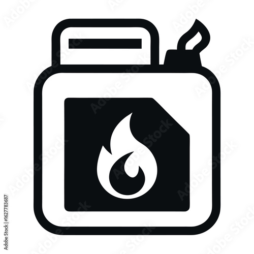Art of icon of a flammable liquid gas can isolated on white background