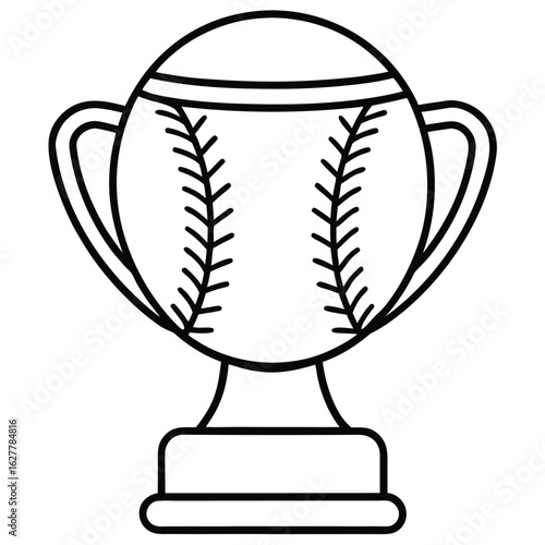 Baseball trophy with handles and base award sports