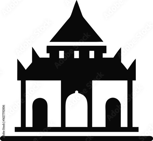 a temple isolated silhouette