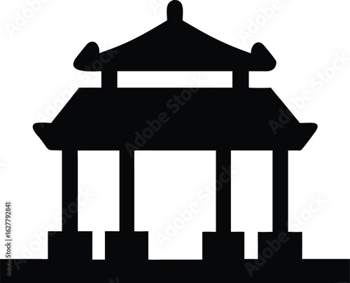a temple isolated silhouette