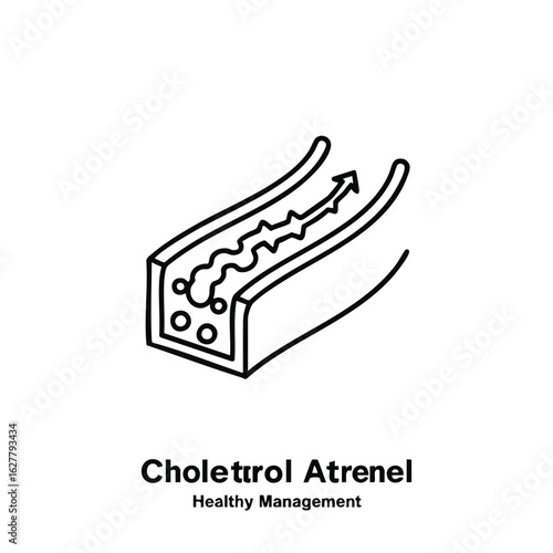 An illustrative diagram depicting cholesterol management within a healthy human blood vessel, highlighting arterial flow and cardiovascular well-being.