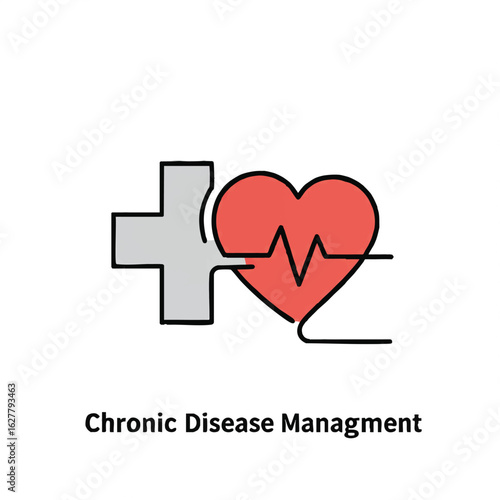 An illustrative icon depicts the crucial connection between medical care and heart health, symbolizing comprehensive chronic disease management and patient well-being.