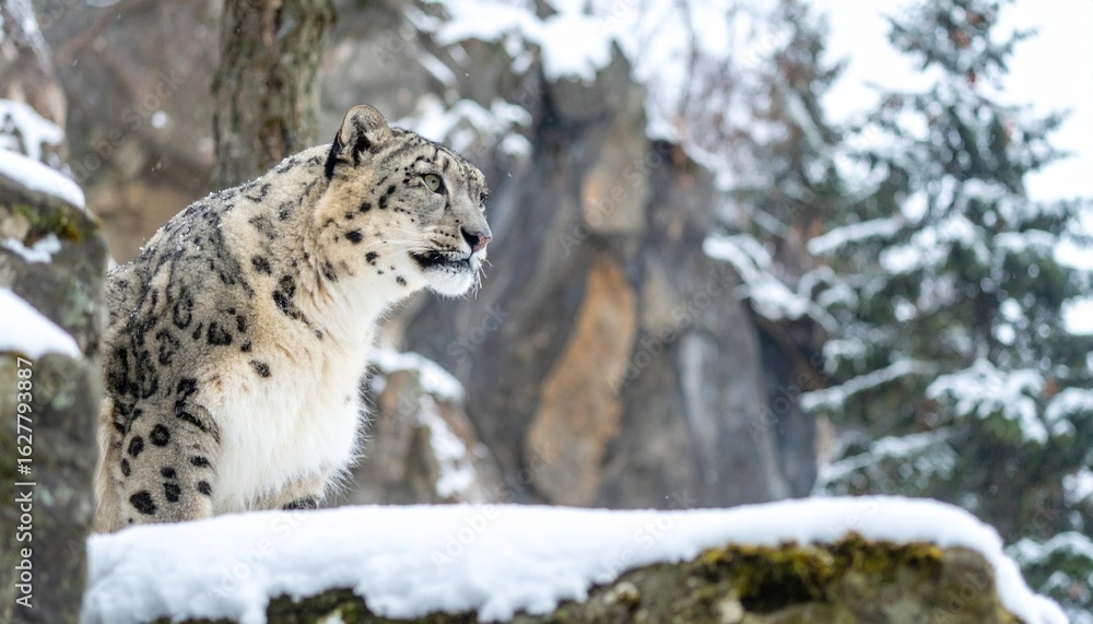 Obraz premium snow leopard in the mountains