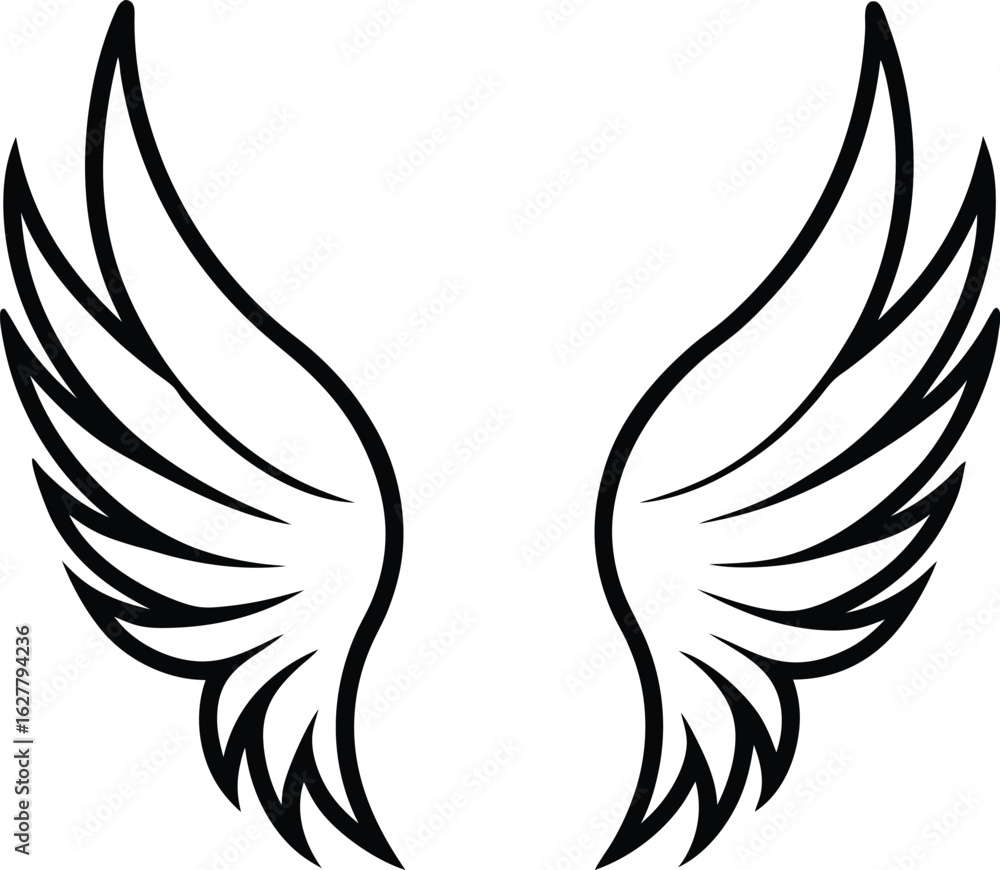 Obraz premium angel wings silhouette